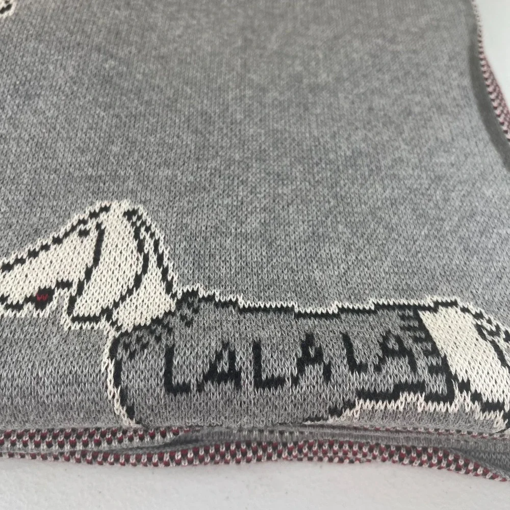 Love Sweater Knit Lalala Dachshunds 100% Cotton Throw Blanket 50x60 Red Doxies